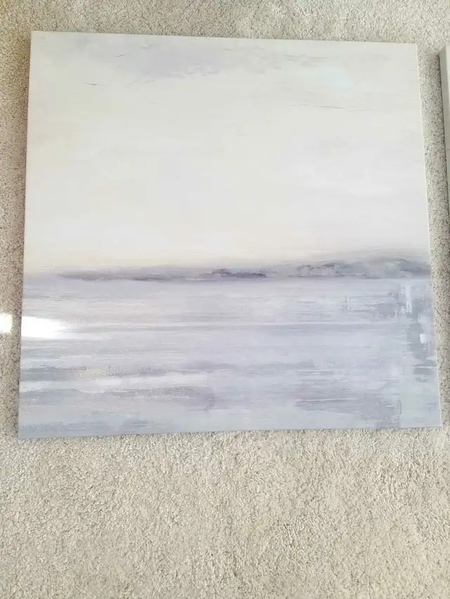 Set of 3 Wall Art Abstract Blue Sea in Home Décor & Accents in Ottawa - Image 3