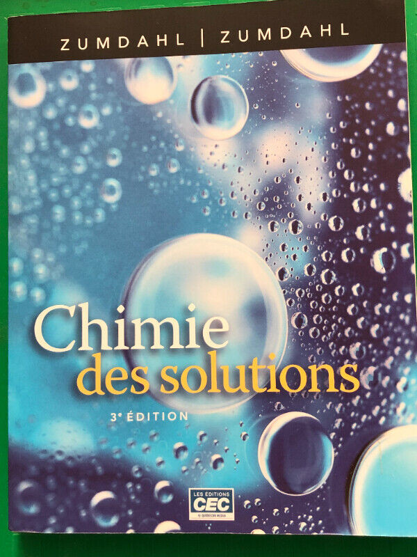 Chimie des solutions, 3ième éd., Zumdahl dans Manuels  à Lévis