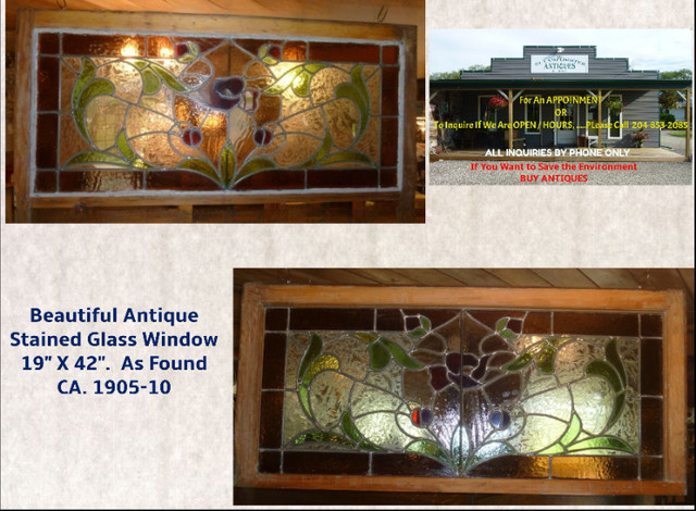 *!*!*!*!*!*!*!*!***ANTIQUE STAINED GLASS WINDOW***!*!*!*!*!*!*!* in Arts & Collectibles in Winnipeg