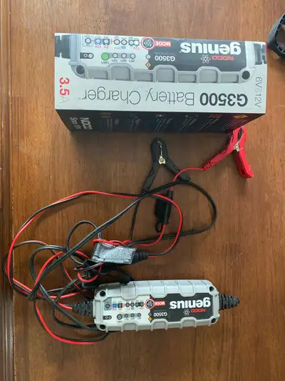 Used to charge our battery on our tent trailer. Great charger!