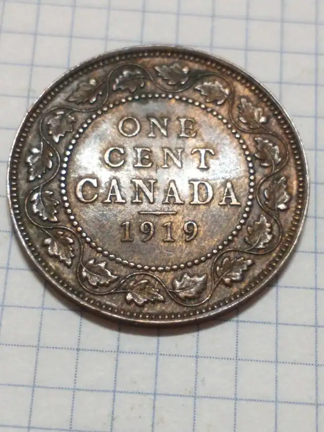 1919 Canada large cent George V, KM #21 - ID #2011-055 in Arts & Collectibles in City of Toronto - Image 2