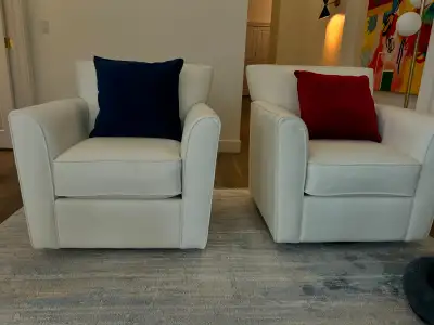 Lazboy Allegra Leather Swivel Chairs (two), View more