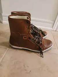 Brand new winter fashion real leather boots,  man size 9.