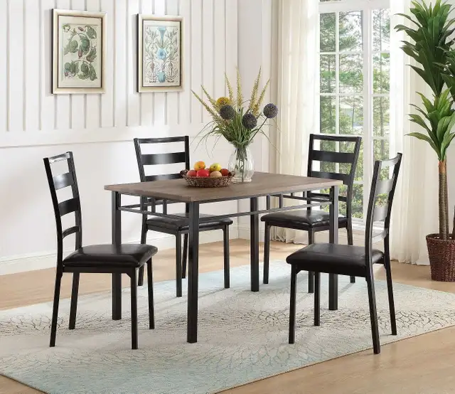 NEW- 5 PC Wood Top Dining Table Set- Same Day Delivery in Dining Tables & Sets in Markham / York Region - Image 2