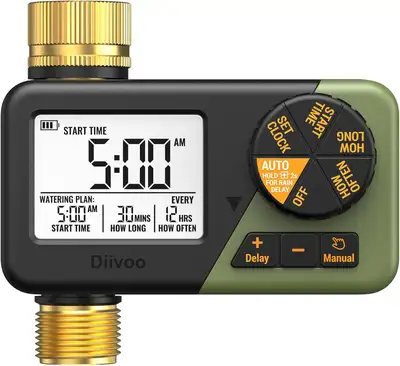 Water Sprinkler Timer Brass In/Out Weekly Daily Irrigation Rain, View more