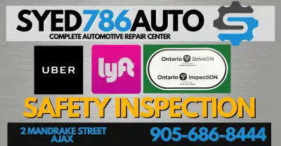 UBER & LYFT SAFETY INSPECTION VEHICLE SAFETY STANDARD CERTIFICATE TIRES AND RIMS ON SALE BRAKE PADS...