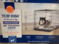 Top Paw Single Door Folding Wire Dog Crate -48”w/divider & cover
