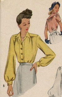 McCall 6924 Woman's blouse, 3 styles from 1947