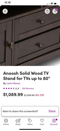 Black Friday sale 2 days only: Television stand