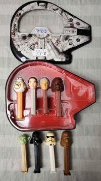 Star wars Pez lot with millennium falcon collectors tin