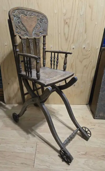 Antique 1890s highchair/stroller 2in1, View more