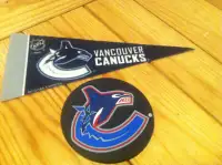 Vancouver Canucks Mini Pennant and Logo Rubber Coaster
