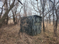 Hunting blind/ice shack made from spray foam insulation