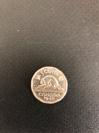1949 Canadian Nickel 5 Cent Piece in Nice Condition