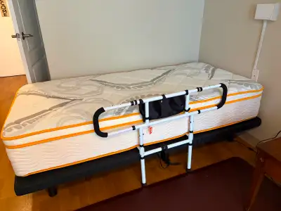 Twin XL adjustable bed, wireless remote with Serta mattress, View more