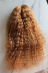 Honey blonde human hair wig