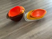 Vintage Tupperware coloured bowls