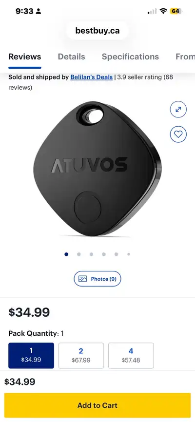 ATUVOS tracker Key Finder and Luggage Tracker, View more