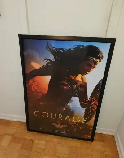 Wonder Woman, Courage framed movie poster 2017. Pristine condition. Dimensions, 29 inch bye, 42 inch...