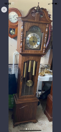 Antique Craftline weight driven grandfather clock.74”tall.