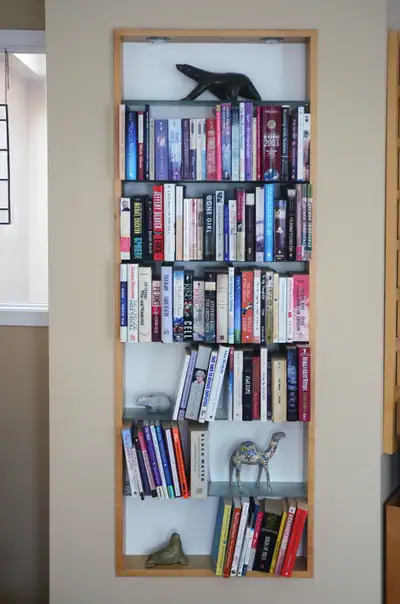 Custom In-Wall Solid Maple Bookcase for Paperbacks / Collectable, View more