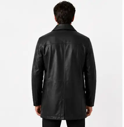 Men’s Classic Black Leather Coat in Men's in Oshawa / Durham Region - Image 5