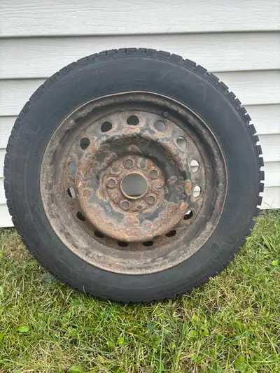 Set of 4 studded General Altimax winter tires on rims. Size 205/55 R16. Used for one winter less tha...
