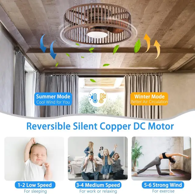 Coolbull 20" Farmhouse Flush Mount Ceiling Fan – LED Lights, Rem in Indoor Lighting & Fans in Mississauga / Peel Region - Image 10