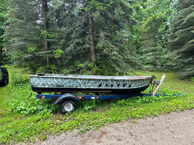 14ft Aluminum with trailer Powerboats & Motorboats Barrie Kijiji
