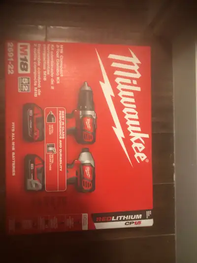 Milwaukee m18 drill & impact kit, View more