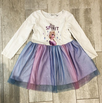 H&M 4-6 Y 110-116 cm  Disney Elsa Purple Tulle-Skirt Dress