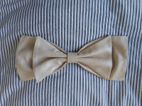 Cream Leather Oversized Bow Belt - Pick up from Yonge/Eglinton