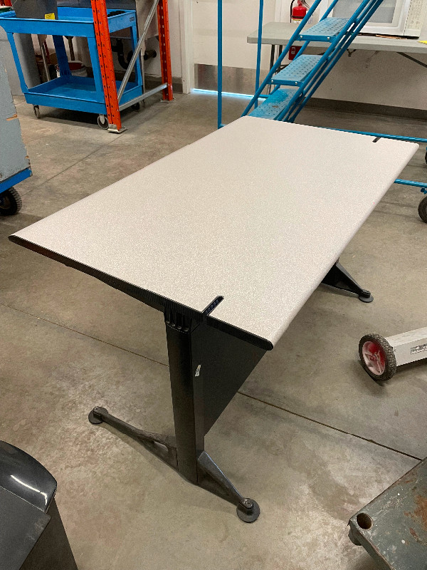 Tech desk with board to hide cables in Desks in Calgary
