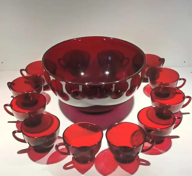 Anchor Hocking  red punch bowl62863738321538122