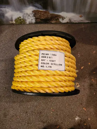 Corde Polypropylène Jaune 3/4" x 125 pieds 3 S/T, View more