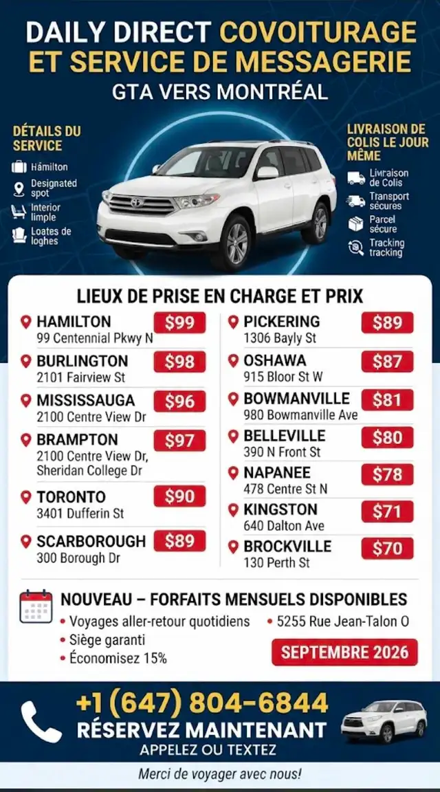 GTA Montréal Monthly Pass September 2026