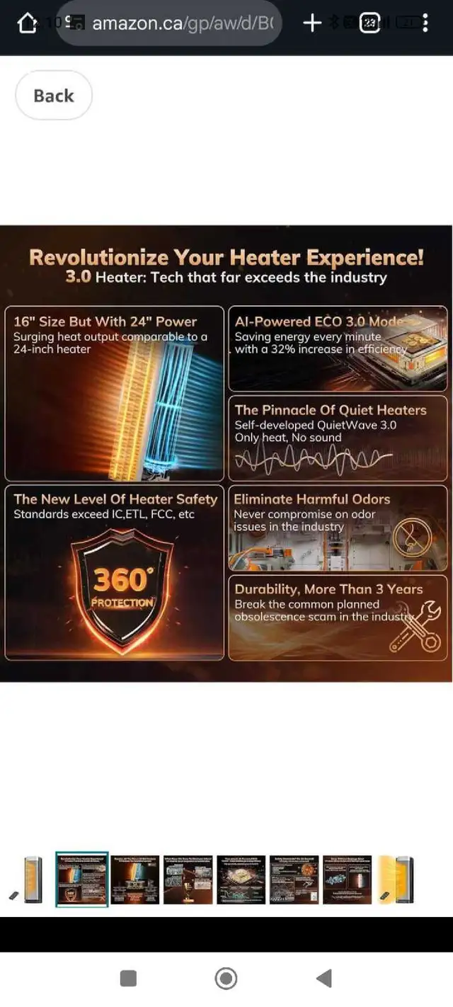 3rd-Gen AEOCKY Space Heaters for Indoor Use with AI Thermostat, 65561395455489122