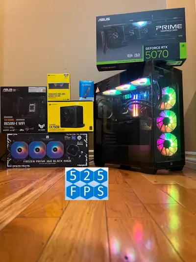 New RTX 5070 Liquid Cooled Ryzen 5 9600X RGB PC (Ryzen 7 option), View more