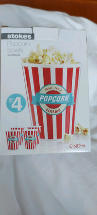 BRAND NEW Set Of 4 popcorn containers