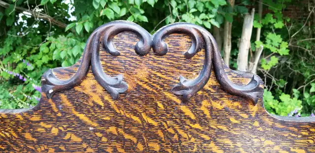 Victorian faux oak hardwood bookcase 4 shelf hole bottom c1900 in Bookcases & Shelving Units in Ottawa - Image 6