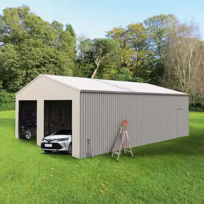 All Metal 25x33 Steel Post and Beam Garage Kit, View more