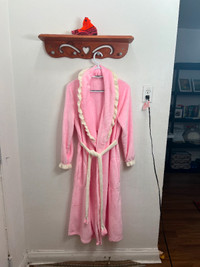 New pink velvety bathing robe