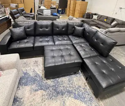Faux Leather Sectional Sofa, View more