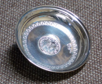 Antique Ottoman Sterling Silver dish with an Embedded Coin, 1913