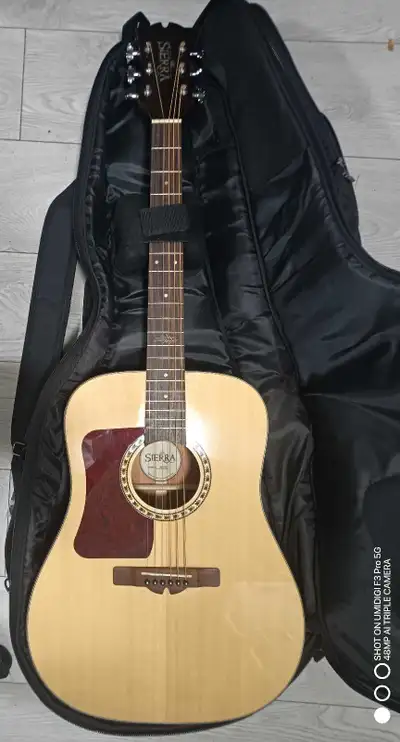 Mint Left-Handed Sierra SD33L Acoustic Guitar Bundle – Upgraded!, View more