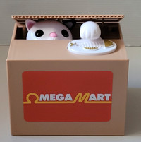 Brand New Cat Coin Bank - Battery Operated