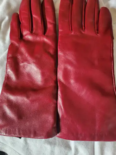 Womens red leather gloves, View more