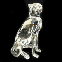 Swarovski Silver Crystal "CHEETAH" Cat Figurine-MINT IN BOX