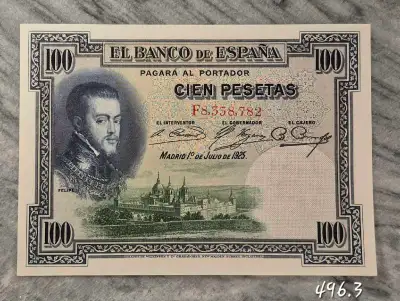 100 Pesetas 1925 Espagne. Unc. Spain, Banknote, View more