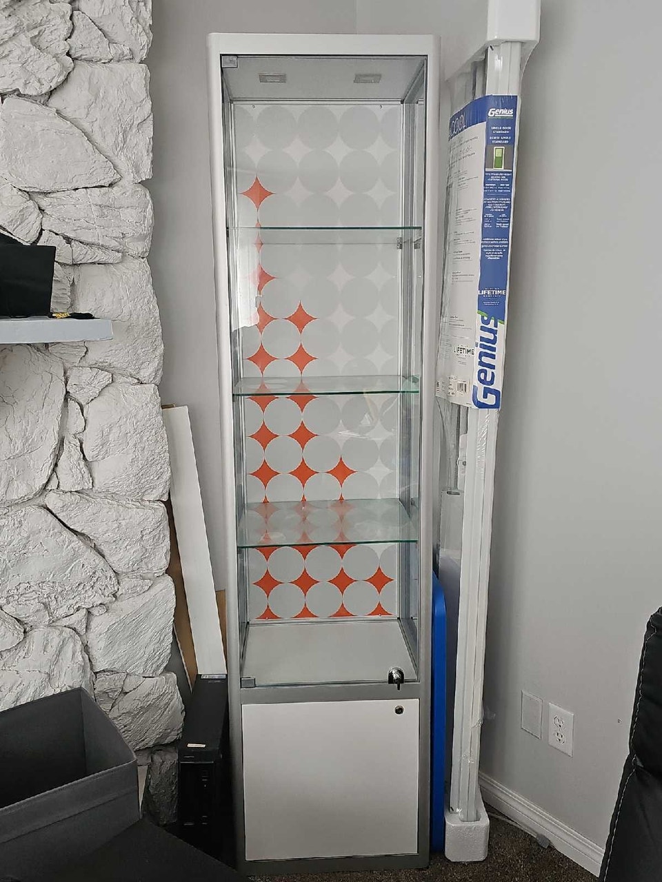 glass display cabinet with light and lock | Bookcases & Shelving Units ...